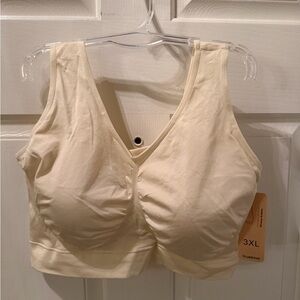 Cream V-Neck Bralette 3XL